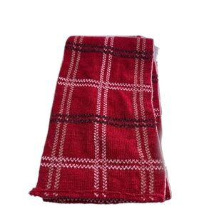 Red and beige scarf, Snow, Warm, Christmas, Holiday, Stylish